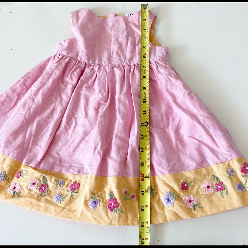 GAP Girl’s New Pastel Pink & Yellow Floral Dress NWT - Picture 9 of 16